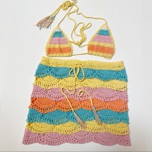 Multicolor Crochet Swim Set